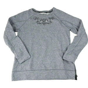 Soft Surroundings Grey Pullover Sweater Cut-out Size Small Minimalist Coastal